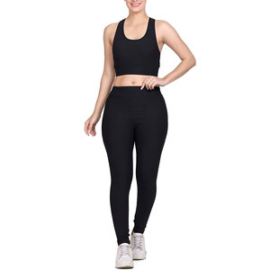 Conjuntos de yoga para mujer, conjuntos de entrenamiento de dos piezas, mallas sin costuras con Top corto perfecto para pilates y entrenamiento de gimnasia - Product Image 1