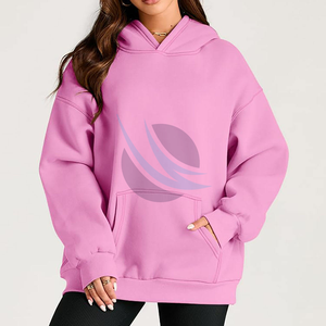 Gran oferta de buena calidad, Sudadera con capucha en blanco de gran tamaño, sudaderas con capucha para mujer, sudadera de manga larga de lana gruesa de talla grande para invierno - Product Image 6