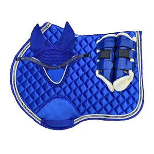 Juego de 4 Almohadillas de Silla de Montar de Alta Calidad Personalizables, Forro de Tela Cómodo, Equipo de Equitación Duradero, Color Azul - Product Image 1