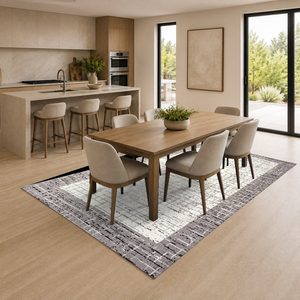 <b>RUGS</b> DEPOT LXDP-0721 Wholesale Ivory Cream Minimalist Designer Digital Printed Machine Washable Chenille Area <b>Rug</b> <b>Non</b> <b>Slip</b> - Product Image 4
