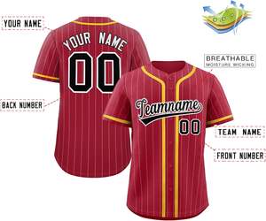 Elite Cut Baseball Jersey Button Up Youth Fit Camisa de softbol personalizada Malla de secado rápido Bordado Nombre Tackle Diseño de sarga - Product Image 6