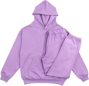 Poids lourd 100% coton éponge français 2 pièces ensemble personnalisé hommes femmes sweat à capuche pull survêtement survêtement pour hiver printemps - Product Image 1