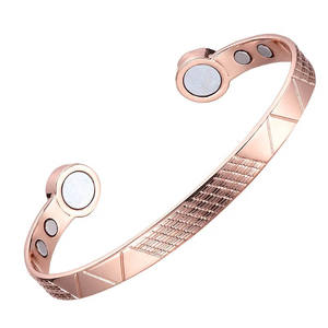 Pulseras de cobre de moda para la artritis brazalete magnético personalizado de cobre de moda pulsera de cobre magnético - Product Image 4