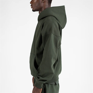 Sweat à capuche épais et lourd pour homme, coupe oversize, épaules tombantes, en molleton bouclette 500 460 400 g/m², personnalisable avec logo - Product Image 3
