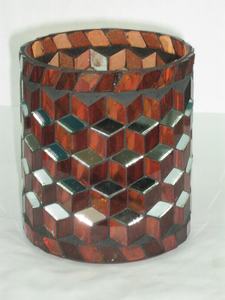 Porte-bougie en verre sphérique, design en mosaïque, porte-bougie en verre sphérique, design en mosaïque - Product Image 6