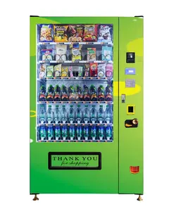 Cheap 24 hours self-service vender beer vending machine snacks and drinks combo LED light water vending capsule vending machine