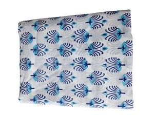 Tissu Nomex imprimé floral naturel feuille bleue matériau en coton léger pour les robes de course pour femmes idée cadeau unique pour les filles - Product Image 6