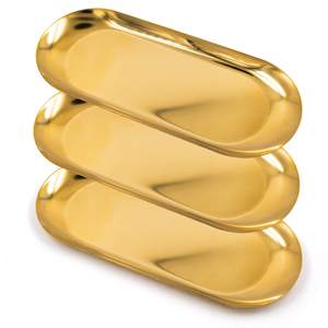 Bandeja para servir comida con temática dorada, bandeja para hornear de Metal poco profunda para cocina y bodas, diseño personalizado disponible - Product Image 1