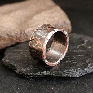 Bague en cuivre massif, finition martelée, bague en cuivre artisanale, bague pour la santé, cuivre pur, bague 100% cuivre pur - Product Image 5