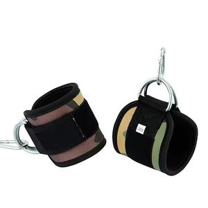 Tobillera con anillo en D de acero inoxidable de tamaño personalizado, correas ajustables para gimnasio, neopreno duradero, poliéster, levantamiento de pesas, tobillo acolchado - Product Image 1