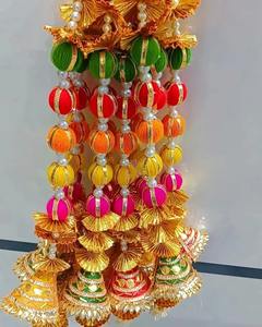 Jasmine Garland Hangings Kone Wall Art With Pom Pom Outdoor Patio Diwali Thanksgiving Hanukkah Pooja India Wedding Decor Gift - Product Image 5