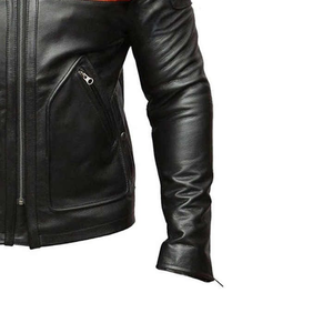 Logo personnalisé veste en cuir pour hommes veste en cuir de motard élégant bonne qualité veste en faux cuir Pu 2025 - Product Image 4
