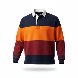 Camiseta de rugby transpirable vintage de peso pesado para hombre manga larga sólida para punto 100% algodón - Product Image 2