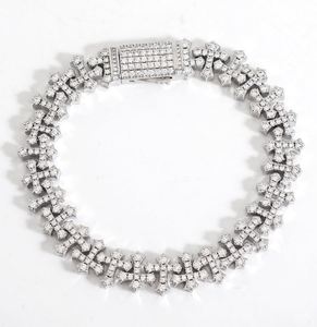 Hot Popular <b>Men</b>/Women's Bling CZ Diamond Pave Cross-Link <b>Bracelet</b> Tennis Chain with Iced Style Hip Hop Jewelry & Accessories - Product Image 3