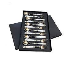 Juego de cubiertos de acero inoxidable hechos a mano con mango de nácar Cubiertos de comedor elegantes para mesa de lujo - Product Image 2