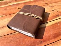 Carnet et agenda en cuir pur véritable avec 240 feuilles pour l'école et le bureau.