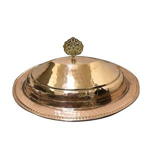 Soporte redondo de metal con acabado dorado para servir postres de boda al estilo árabe, accesorios de decoración para mesa. - Product Image 3