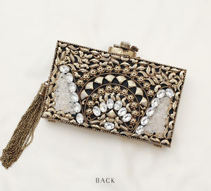 Handmade Lady Clutch Evening Bag Stylish Mother of <b>Pearl</b> Style Stone Pattern Metal Hot Sale Fashionable Wedding Party <b>Handbag</b> - Product Image 1
