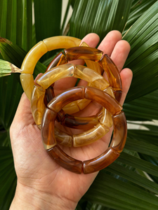 Bracelet jonc en résine fait main de qualité supérieure, écologique, couleur personnalisée, léger et brillant, pour femme, style traditionnel - Product Image 3