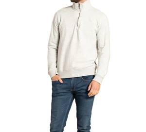 Unisex Streetwear Sweatshirt Customized Your Own Logo Stand Collar With <b>Zip</b> Long Sleeve <b>White</b> Color Athletic Sweatshirt - Product Image 3