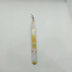 Pince à cils en acier inoxydable avec logo personnalisé de la meilleure qualité Extensions de cils en fibre haute performance Bonder Volume Type d'embout - Product Image 3