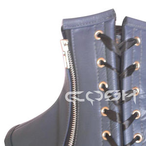 Corset de cou gothique unisexe en cuir gris - Product Image 3