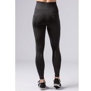 Women's Custom Logo Equestrian Breeches High Waist Sports Leggings Full Seat Silicone Print Horse Riding Tights Splicing Pants - Product Image 2