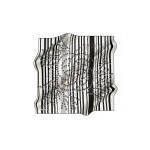 Vintage Designer Satin Scarf with Striped Logo Pattern Black and White Digital Print - Product Image 3
