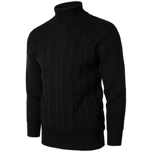 Automne hiver hommes Premium haute qualité chaud cou pull décontracté nouveau tricot hauts pullover manches longues respirant motif rayé - Product Image 3