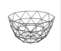 Panier de rangement multifonctionnel en fil métallique finition charbon écologique pour cuisine, style classique moderne, support organisateur de fruits en fer