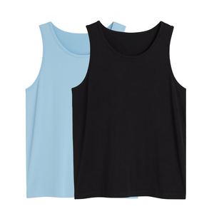 Camisetas sin mangas de alta calidad para hombre, de secado rápido, transpirables con dobladillo de corte recto, camiseta sin mangas de algodón para hombre, ropa de estiramiento moderado para hombre - Product Image 1