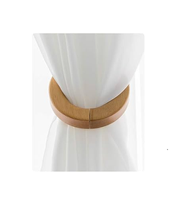 2 Pcs <b>Wood</b> Carved Curtain Tieback Curtain Holdback with Hooks for Window Draperies Bedroom 2 Stick Small Size - Product Image 3