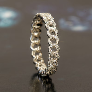 Trendy Pave Full Eternity Ring Trendy Stainless Steel Fashionable Inlay Style For Engagement - Product Image 3