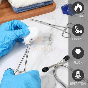 Ensemble de pinces hémostatiques en acier inoxydable de qualité supérieure, 2 pièces, design droit et incurvé, pinces multifonctionnelles manuelles, Jack Billy - Product Image 5