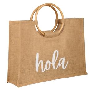 Sac de transport d'épicerie portable en jute avec logo personnalisé supermarché en toile naturelle écologique fourre-tout en toile de jute biologique sac en jute toile - Product Image 5