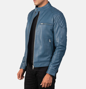 Nouvelle arrivée Vintage marron 100% peau de vache mince mode Biker veste pour hommes en cuir véritable léger XL taille pour l'hiver - Product Image 3