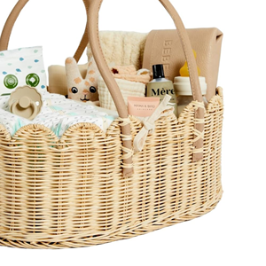 Wholesale Eco-friendly Rattan Diaper Caddy, Hand-Woven Rattan <b>Basket</b> For Nursery, Cosmetics & Bathroom <b>Storage</b> From Vietnam - Product Image 2