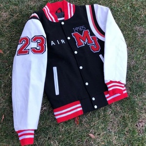 Blouson universitaire formel slim pour homme, col montant, en polaire contrastante, avec logo personnalisé sur le devant, service OEM, haute qualité, collection automne - Product Image 2