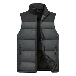 Goedkope Prijs Mannen Nieuwe Winter Body Warmer Verwarmde Puffy Gewatteerde Bubble Vest Casual Lichtgewicht Slim Fit Gedrukt Mouwloze Lichaam Warm