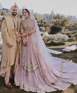 INDIAN/PAKISTANI EMBROIDERY BRIDAL <b>BLOUSE</b> , LEHENGA WITH TRAIL DRESS Embellished WITH CRYSTAL GLASS BEADS,STONE,DABKA Work@2023 - Product Image 1