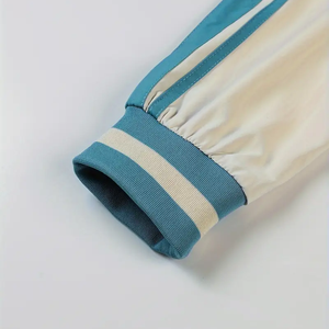 Chaqueta de béisbol ligera de bloque de color hip-hop para hombre, prendas de vestir exteriores con cremallera y cuello levantado deportivo informal, cortavientos para exteriores - Product Image 5