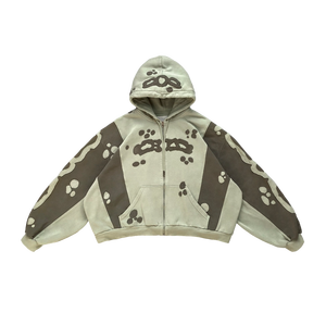 Best-sellers, sweat-shirt à capuche avec patch de patte de designer, rétro, lavé, surdimensionné, streetwear, veste unisexe, molleton lourd, sweat-shirt à capuche intégral - Product Image 2