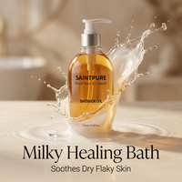 Huile de Douche et Nettoyant Corporel au Ceramide et Bois de Hinoki, Marque Privée OEM, Répare la Barrière Cutanée, Huile Nettoyante pour Peaux Sèches, Démangeaisons et Desquamation, 250ml, Chine