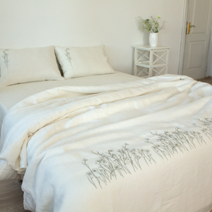 Cao cấp 100% bộ đồ giường lanh đặt thân thiện với môi trường & thoải mái siêu mềm thêu môi trường an toàn cho phòng ngủ bán buôn - Product Image 1