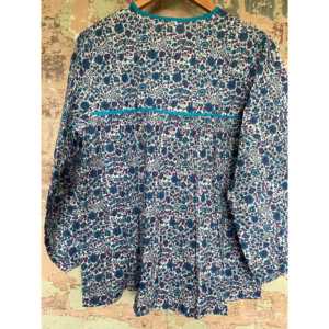 Chemisier Col V - Bleu Marine Tissu Popeline Tricoté de Haute Qualité Broderie Dentelle Décoration Tailles 4XL XL Mode Quotidienne Vintage pour le Travail - Product Image 3