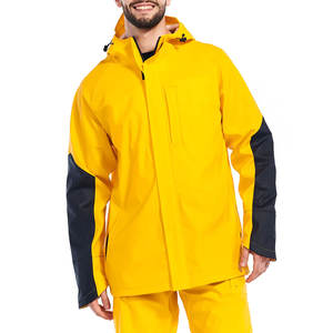 Veste de pluie imperméable à fermeture éclair de haute qualité pour hommes décoration de poche à capuche pliable dernier style design d'hiver mince personnalisable - Product Image 1