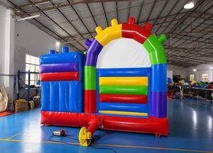 Château gonflable de haute qualité très populaire avec toboggan et piscine à balles, en PVC, couleur et logo personnalisés, pour usage extérieur - Product Image 3