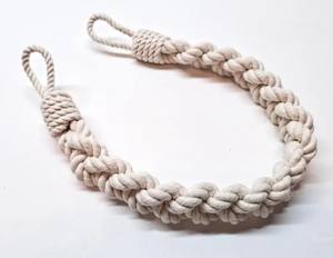 Attache de rideau en corde de coton blanche : Décoration nautique tressée - Product Image 2