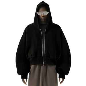 เสื้อกันหนาวมีฮู้ดทรงหลวมสำหรับคู่รักเสื้อมีฮู้ดผ้าฝ้ายพื้นฐาน - Product Image 6