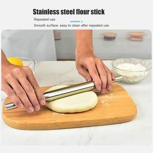 Bulk Supply Stainless Steel <b>Rolling</b> <b>Pin</b> Pizza Baking Roller <b>Pin</b> for Fondant Pie Crust Cookie <b>Pastry</b> Dough Kitchen Essential - Product Image 5